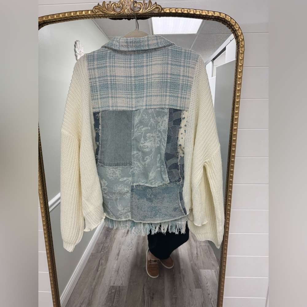Custom Made Upcycle Patchwork Button-Up Jacket - Picture 3 of 4